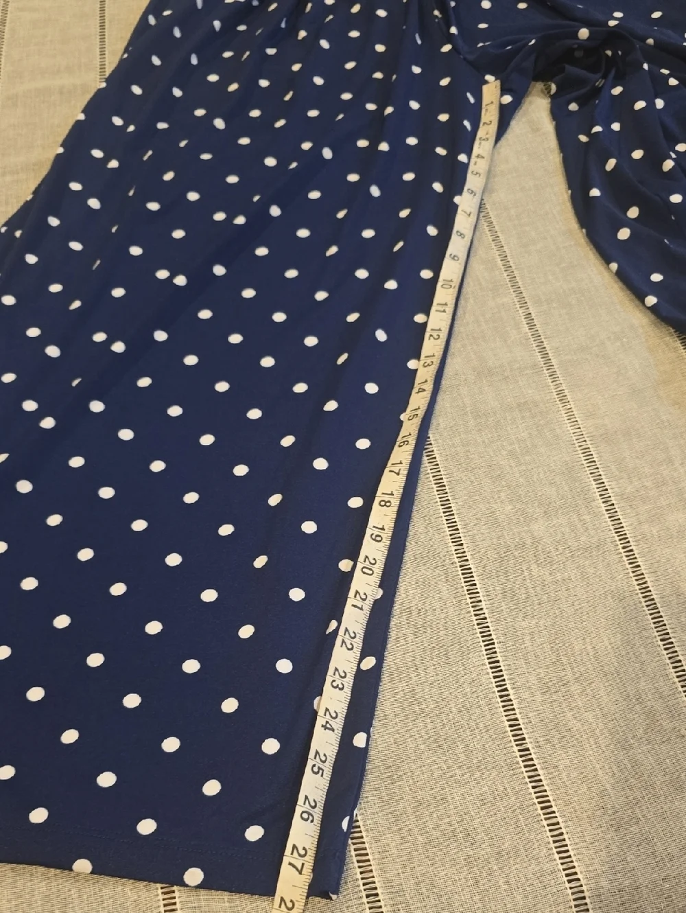Shelby & Palmer Polka Dot Jumpsuit Women's Size Large Blue Wide Leg Fit & Flare